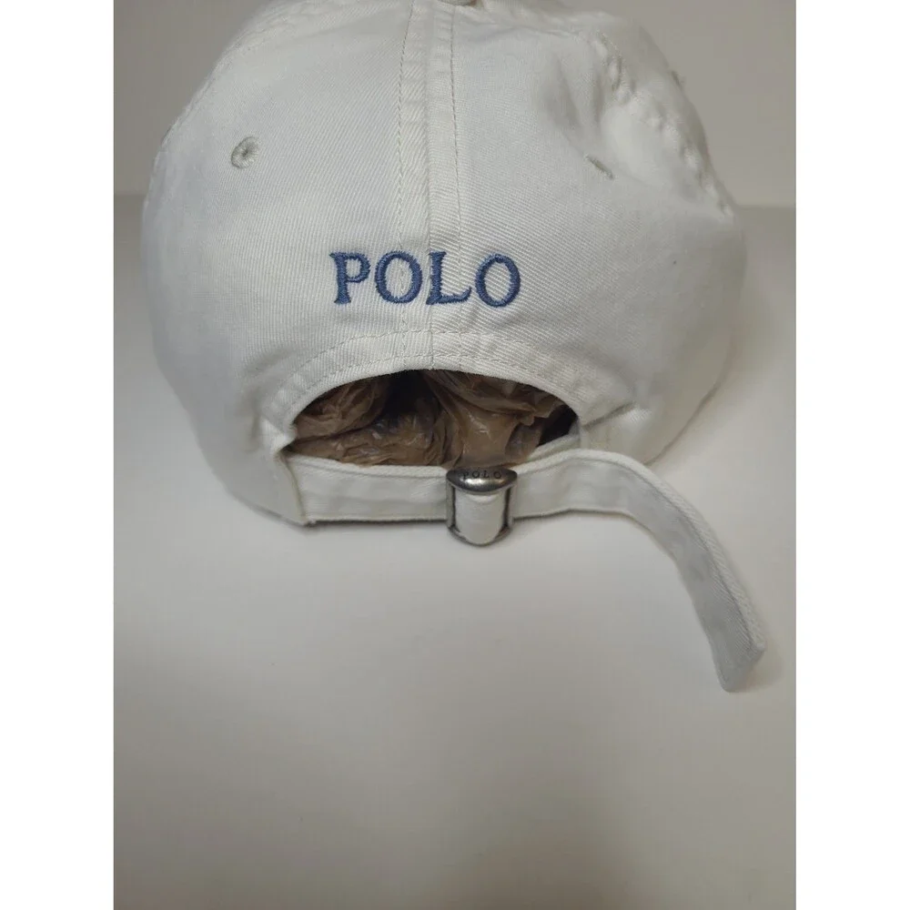 Vtg  Polo Ralph Lauren hat White Blue Pony